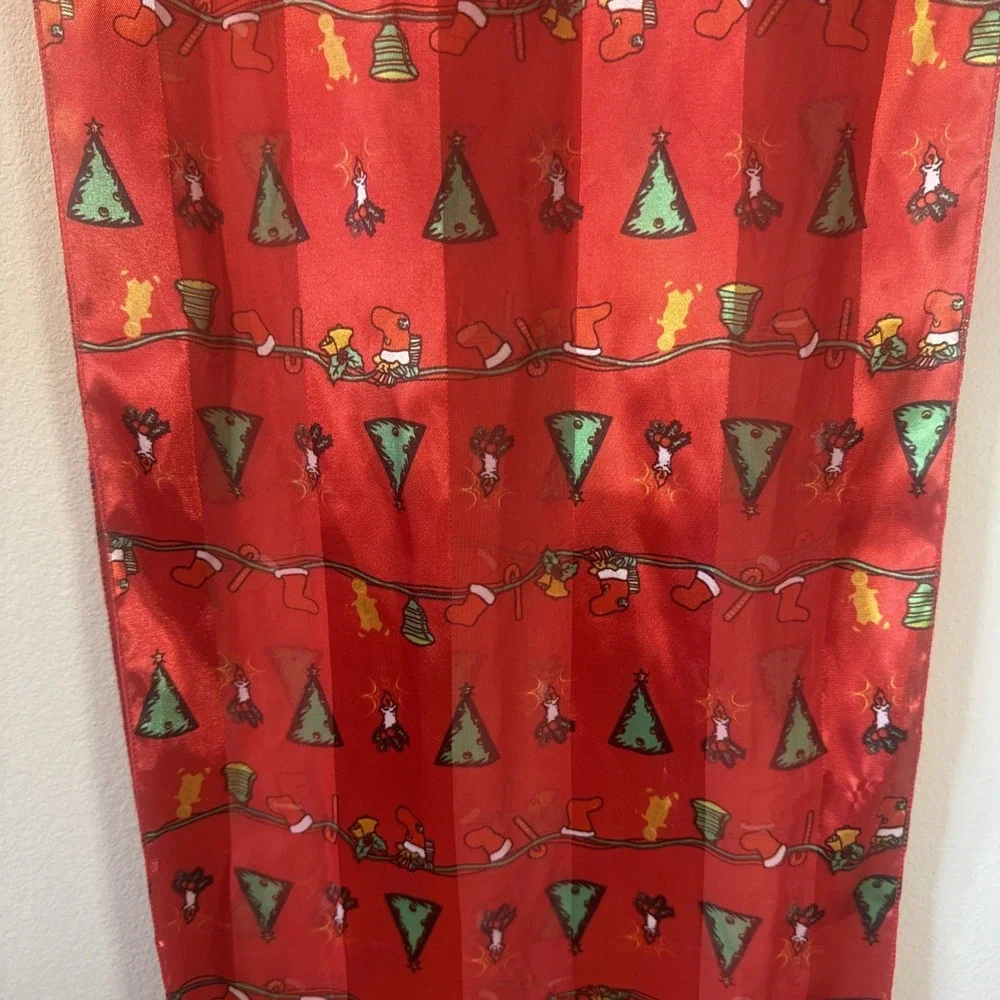 Women's Scarf‎ Red Christmas Tree Designed 59/Long 13 Wide Multicolor 1546